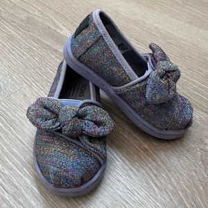 Toms|Alpargata Espadrilles‎ Glitter Bow Slip On's|Sz 5
